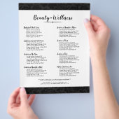 黒ミニマルヴィンテージダマスクパターン チラシ (手)