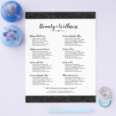 黒ミニマルヴィンテージダマスクパターン チラシ (シングル)