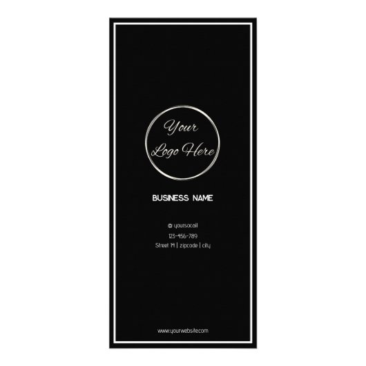 黒ミニマル印のビジネス価格表 ラックカード (正面)