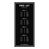 黒ミニマル印のビジネス価格表 ラックカード (裏面)