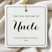 黒ミニマル字の初めてのクリスマスシンプルおじさん セラミックオーナメント