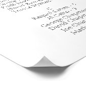 黒ミニマル字の結婚座席表 ポスター (角)