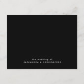 黒ミニマル字カスタム式披露宴 エンクロージャーカード (裏面)