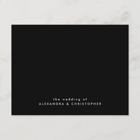 黒ミニマル字カスタム式披露宴 エンクロージャーカード (裏面)
