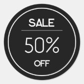 黒ミニマル店プロモーション販売シール ラウンドシール (正面)