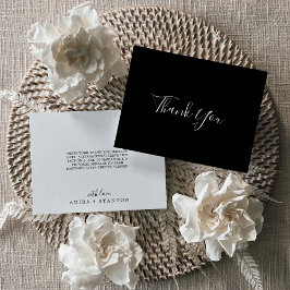 黒ミニマル座標サンキューカード サンキューカード