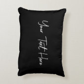 黒ミニマル手書きカスタム文字 アクセントクッション (裏面(縦))