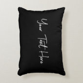 黒ミニマル手書きカスタム文字 アクセントクッション (正面(垂直))