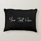 黒ミニマル手書きカスタム文字 アクセントクッション (裏面)