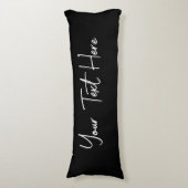 黒ミニマル手書きカスタム文字 ボディピロー (正面縦)