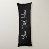 黒ミニマル手書きカスタム文字 ボディピロー (裏面 (縦))