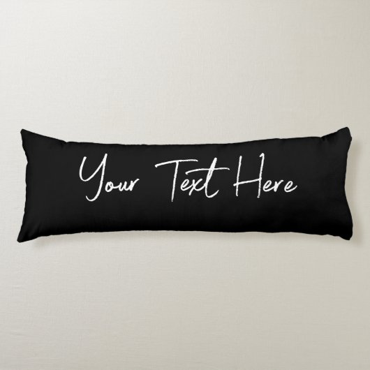 黒ミニマル手書きカスタム文字 ボディピロー (正面)