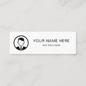 黒ミニマル文字付きホワイトミニ通話カード コーリングカード (正面)