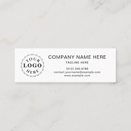 黒ミニマル文字付きホワイトミニ通話カード コーリングカード (裏面)