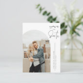 黒ミニマル書道写真保存日時 ポストカード (スタンド正面)