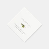 黒ミニマル松の枝の結婚葉 スタンダードカクテルナプキン (角)