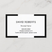 黒ミニマル枠フィットネスパーソナルトレーナー 名刺 (裏面)