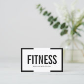 黒ミニマル枠フィットネスパーソナルトレーナー 名刺 (スタンド正面)