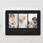 黒ミニマル枠3写真ハッピー感謝祭 シーズンカード (正面)