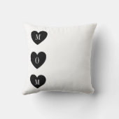 黒ミニマル白お母さん愛フォトキープサケ クッション (裏面)