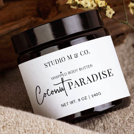 黒ミニマル白の化粧用JARラッパーラベル ペットボトルラベル