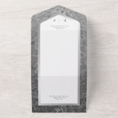 黒ミニマル白の大理石シルバーディナモダンー オールインワン招待状 (外側)