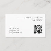 黒ミニマル白の淡水色 名刺 (裏面)