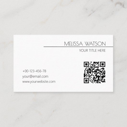 黒ミニマル白の淡水色 名刺 (裏面)