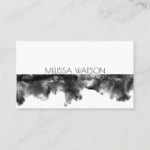 黒ミニマル白の淡水色 名刺 (正面)