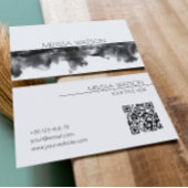 黒ミニマル白の淡水色 名刺