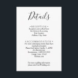 黒ミニマル白の結婚詳細QRコード エンクロージャーカード<br><div class="desc">これらの結婚詳細エンクロージャカードは、シックなレタリングで結婚あなたのゲストのための情報を備えている。コレクション内の一致アイテム。</div>