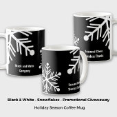 黒ミニマル白の雪はっきりした片 コーヒーマグカップ