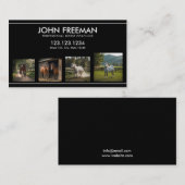 黒ミニマル白の馬の写真馬術 名刺 (正面/裏面)