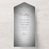 黒ミニマル白ぼやけモダンNo Dinner オールインワン招待状 (内側)