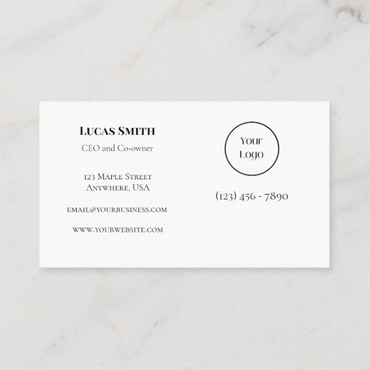 黒ミニマル白アックス木材会社 名刺 (裏面)