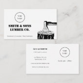 黒ミニマル白アックス木材会社 名刺 (正面/裏面)