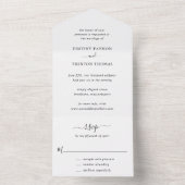 黒ミニマル白クラシックエレガント オールインワン招待状 (内側)