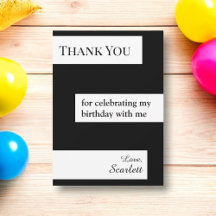 黒ミニマル白シックエレガント誕生日