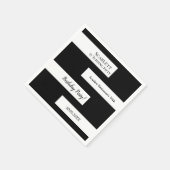 黒ミニマル白シックエレガント50誕生日 スタンダードカクテルナプキン (角)