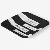 黒ミニマル白シックエレガント50誕生日 ペーパープレート (傾斜あり)