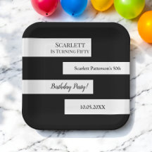 黒ミニマル白シックエレガント50誕生日