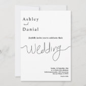 黒ミニマル白シモダンック結婚ス 招待状 (正面)