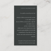 黒ミニマル白タイポグラフィコビデ詳細 エンクロージャーカード (裏面)