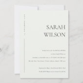 黒ミニマル白タイポグラフィブライダルシャワー 招待状 (正面)