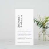 黒ミニマル白タイポグラフィ婚約招待状 サンキューカード (スタンド正面)