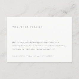黒ミニマル白タイポグラフィ結婚詳細 エンクロージャーカード