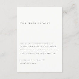 黒ミニマル白タイポグラフィ結婚詳細 エンクロージャーカード