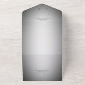 黒ミニマル白ディナぼやけモダンー オールインワン招待状 (外側)