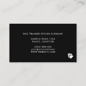 黒ミニマル白ドッグシルエット – ドッグトレーナー 名刺 (裏面)