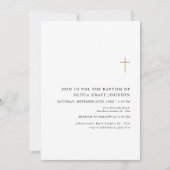 黒ミニマル白バプテ男女兼用ィス金ゴールド 招待状 (正面)